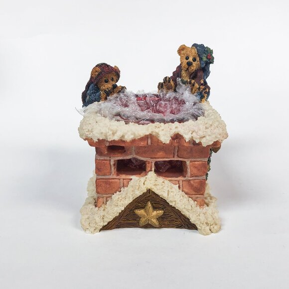 Boyds Bears Elgin & Elliot The Elves Toasty Warm Candle Holder 1996, 1st Edition - Picture 2 of 7